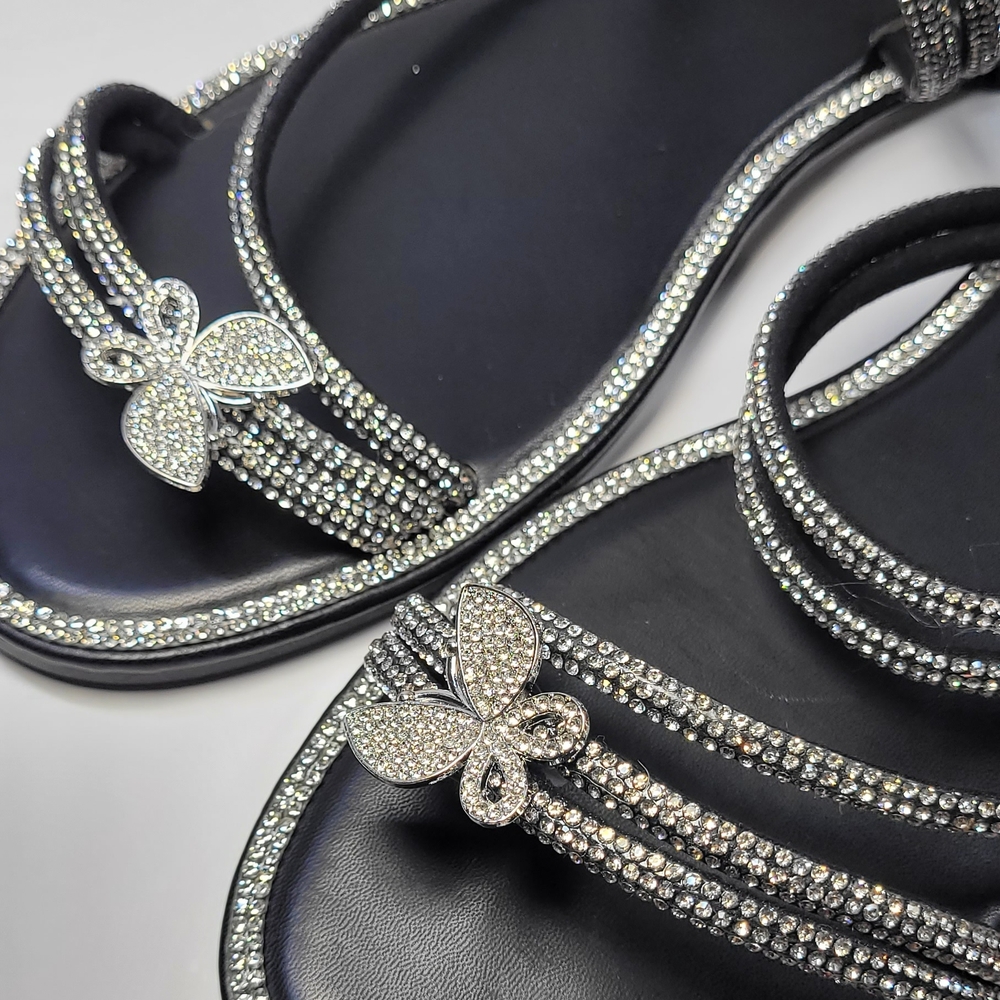 Top Moda Black Rhinestone Sandals - Picture 11 of 11